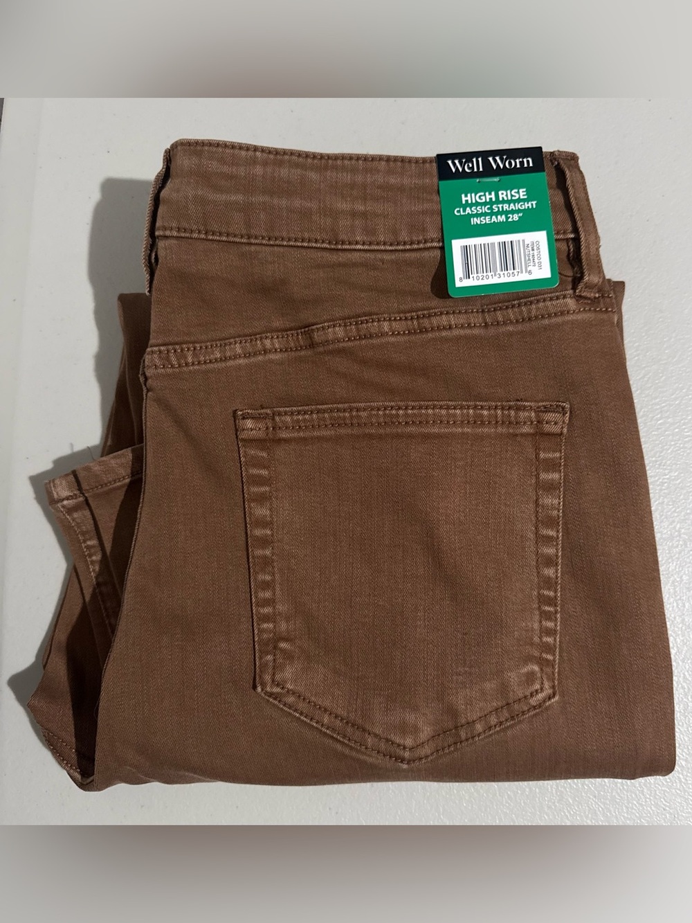 Well Worn Women's High-Rise Classic Straight Pants, Nutshell, Size 12/32